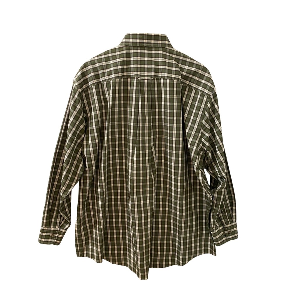 Cabelas Outfitter Series Mens XL Tall Green Plaid Button Down Shirt Long Sleeve - Picture 2 of 7